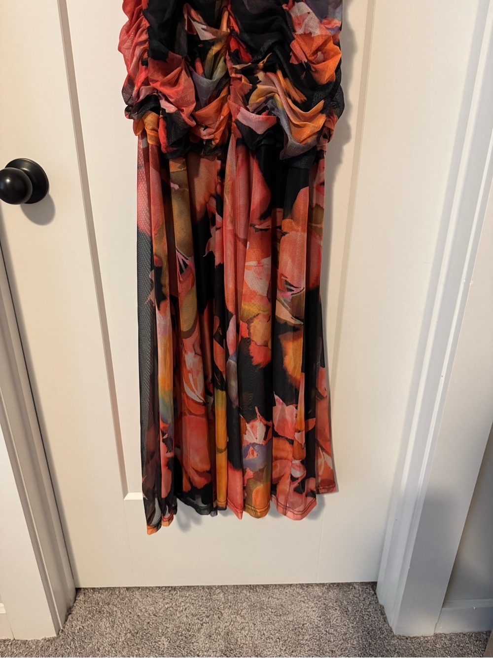 Hutch bonni dress Strapless Floral Ruched Maxi Dress drop waist - Picture 9 of 11